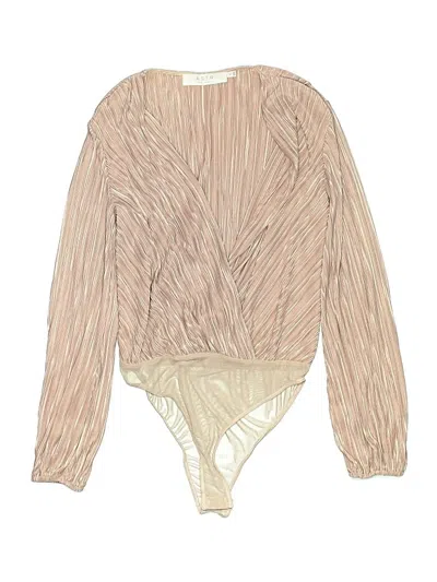 Pre-owned Astr Long Sleeve Blouse In Brown