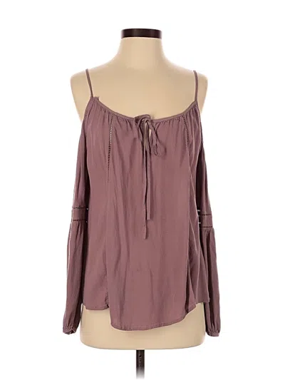 Pre-owned Astr Long Sleeve Blouse In Burgundy