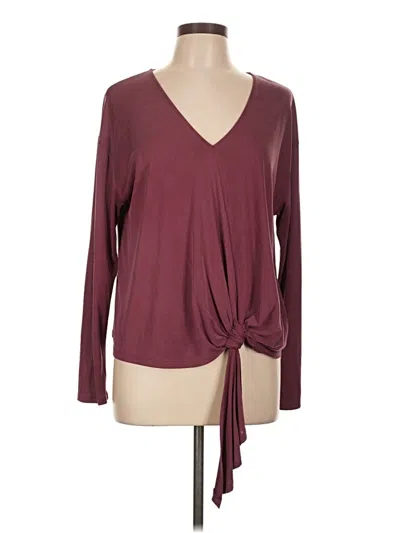 Pre-owned Astr Long Sleeve Blouse In Burgundy