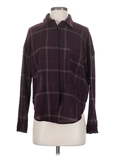 Pre-owned Astr Long Sleeve Blouse In Burgundy