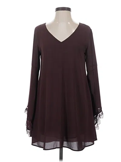 Pre-owned Astr Long Sleeve Blouse In Burgundy