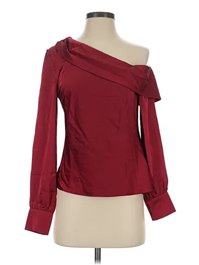 Pre-owned Astr Long Sleeve Blouse In Burgundy