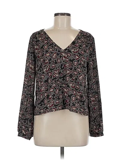 Pre-owned Astr Long Sleeve Blouse In Gray