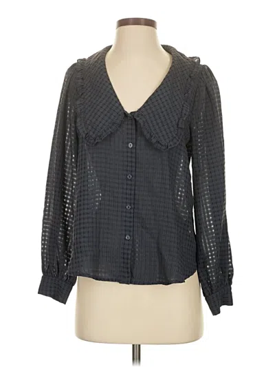 Pre-owned Astr Long Sleeve Blouse In Gray