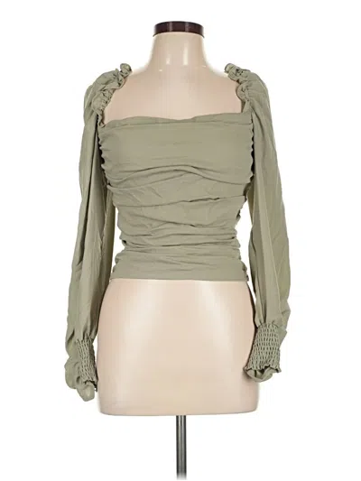 Pre-owned Astr Long Sleeve Blouse In Green