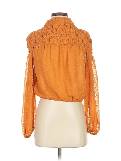 Pre-owned Astr Long Sleeve Blouse In Orange