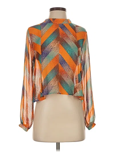 Pre-owned Astr Long Sleeve Blouse In Orange