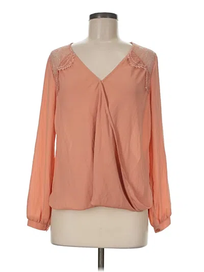 Pre-owned Astr Long Sleeve Blouse In Orange
