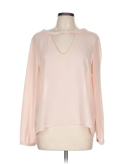Pre-owned Astr Long Sleeve Blouse In Pink