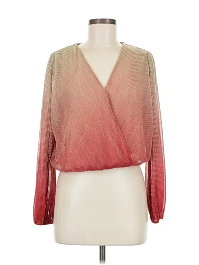 Pre-owned Astr Long Sleeve Blouse In Pink