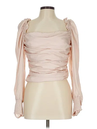 Pre-owned Astr Long Sleeve Blouse In Pink