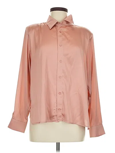 Pre-owned Astr Long Sleeve Blouse In Pink