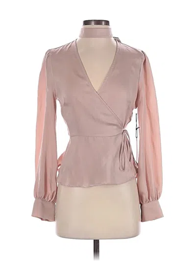 Pre-owned Astr Long Sleeve Blouse In Pink
