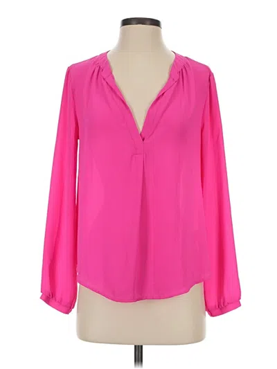 Pre-owned Astr Long Sleeve Blouse In Pink