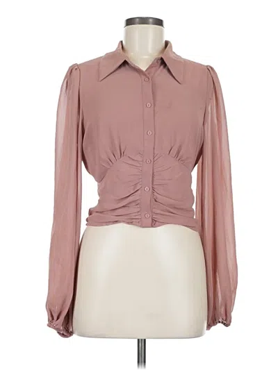 Pre-owned Astr Long Sleeve Blouse In Pink