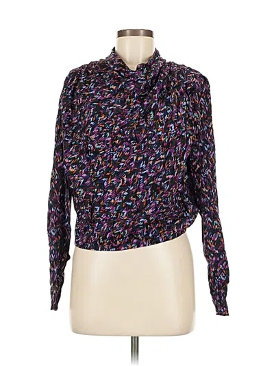 Pre-owned Astr Long Sleeve Blouse In Purple