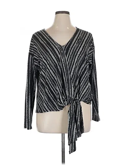 Pre-owned Astr Long Sleeve Blouse In Silver