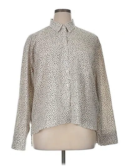 Pre-owned Astr Long Sleeve Blouse In Silver