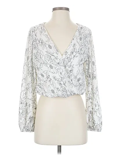 Pre-owned Astr Long Sleeve Blouse In Silver