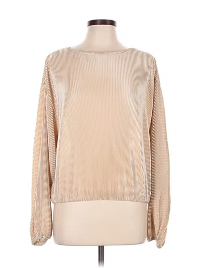 Pre-owned Astr Long Sleeve Blouse In Tan