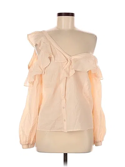 Pre-owned Astr Long Sleeve Blouse In White