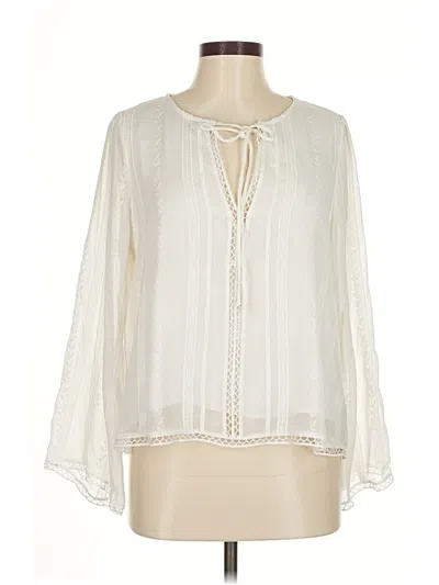 Pre-owned Astr Long Sleeve Blouse In White