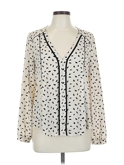 Pre-owned Astr Long Sleeve Blouse In White