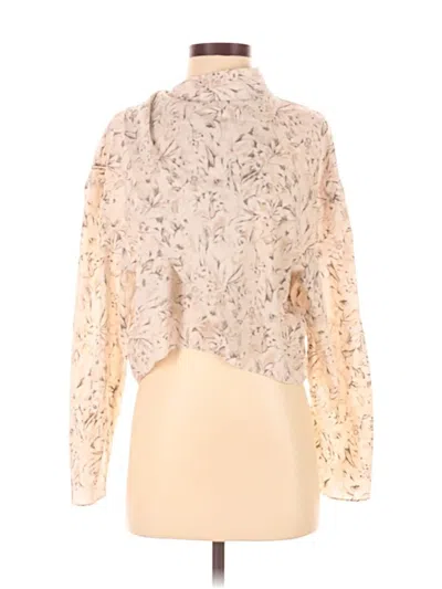 Pre-owned Astr Long Sleeve Blouse In White