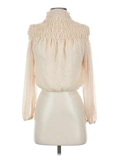 Pre-owned Astr Long Sleeve Blouse In White