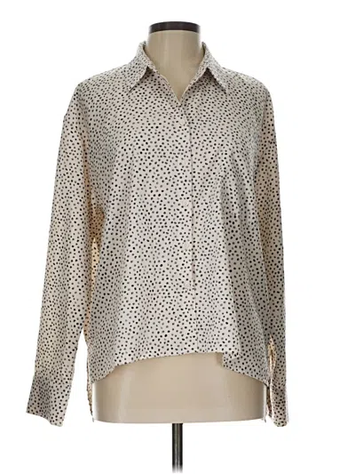 Pre-owned Astr Long Sleeve Blouse In White