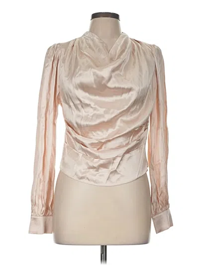 Pre-owned Astr Long Sleeve Blouse In White