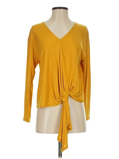 Pre-owned Astr Long Sleeve Blouse In Yellow
