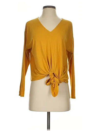 Pre-owned Astr Long Sleeve Blouse In Yellow