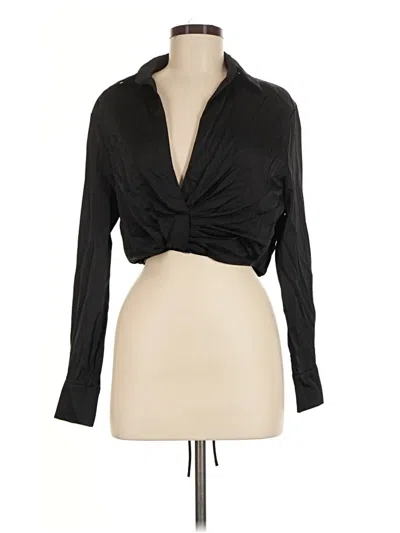 Pre-owned Astr Long Sleeve Polo Shirt In Black