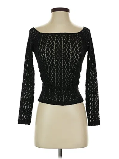 Pre-owned Astr Long Sleeve Top Black Boatneck Tops