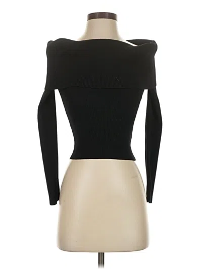 Pre-owned Astr Long Sleeve Top Black Strapless Neckline Tops