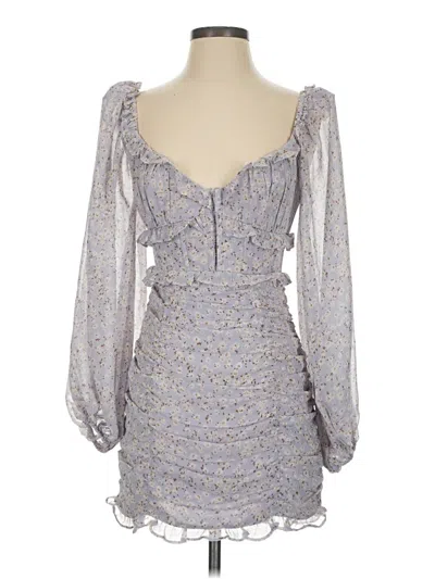 Pre-owned Astr Long Sleeve Top Gray Sweetheart Neckline Tops