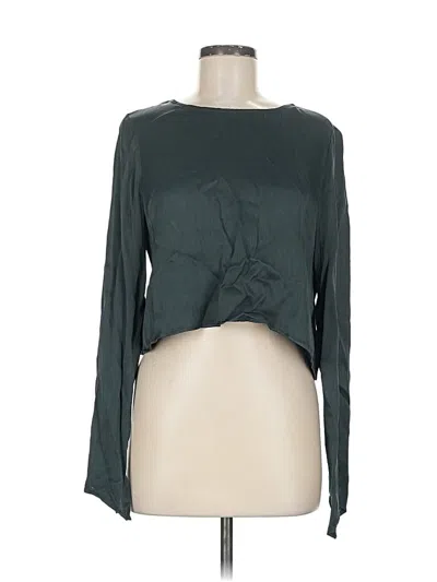 Pre-owned Astr Long Sleeve Top Green Keyhole Neckline Tops