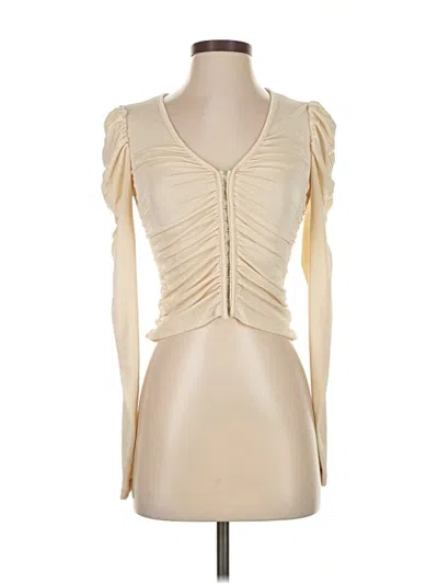 Pre-owned Astr Long Sleeve Top Ivory Sweetheart Neckline Tops In White