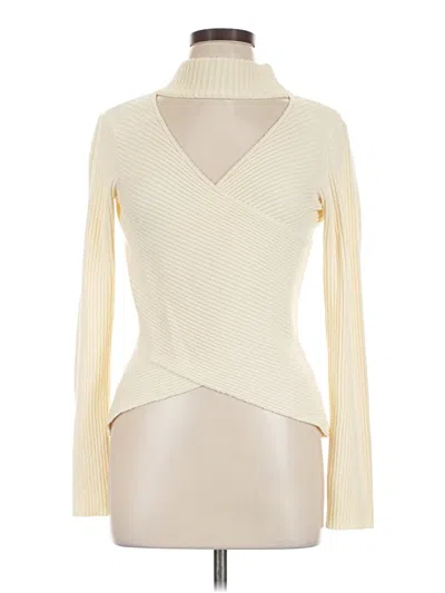 Pre-owned Astr Long Sleeve Top Ivory Turtleneck Tops