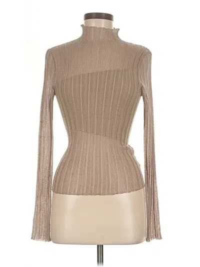 Pre-owned Astr Long Sleeve Top Tan Turtleneck Tops