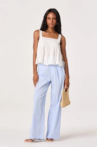 Astr Lori Eyelet Babydoll Top In White
