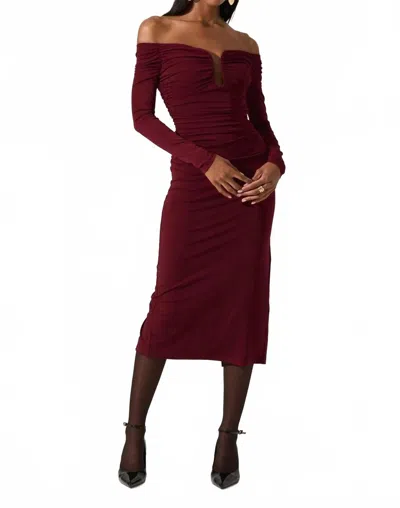 Astr Lovinia Dress In Wine In Brown