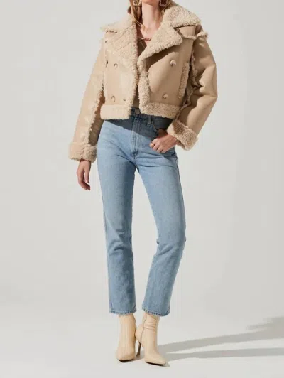 Astr Luciana Faux Leather Jacket In Tan