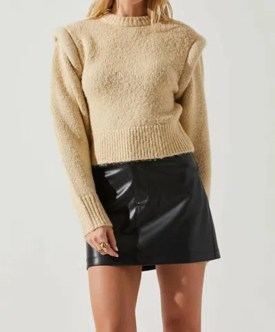 Astr Luciana Sweater In Taupe In Brown