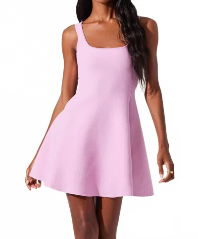 Astr Lucile Mini Sweater Skater Dress In Pink