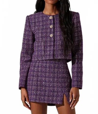 Astr Lyssa Jacket In Purple Black