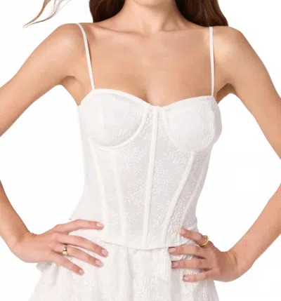 Astr Madeleine Cropped Bustier Top In White