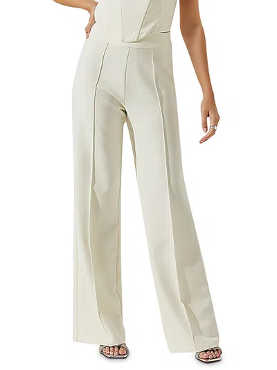 Astr Madison Womens High Rise Wide Leg Straight Leg Pants In Multi