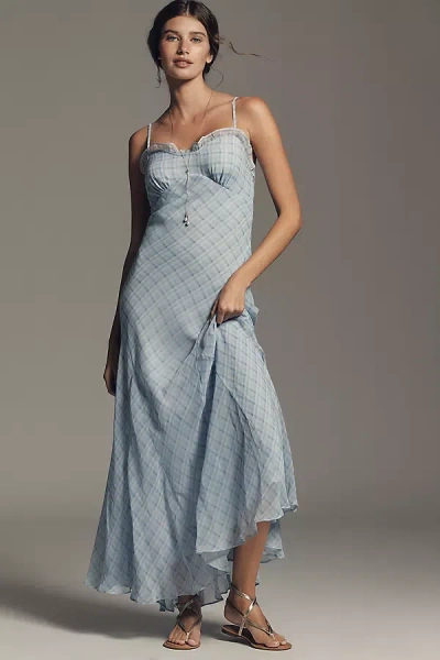 Astr Maeryn Sleeveless Sweetheart Maxi Dress In Blue